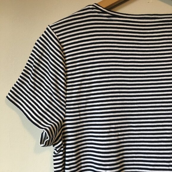 Talbots Pima Cotton Nautical Striped Beaded Starfish Tee - Picture 4 of 15